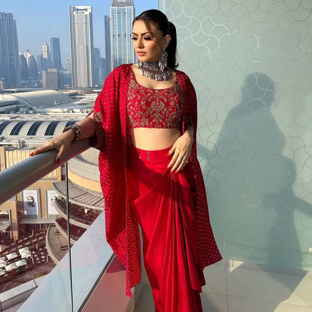 Indian Actress Hansika Motwani Photoshoot in Red Lehenga Choli